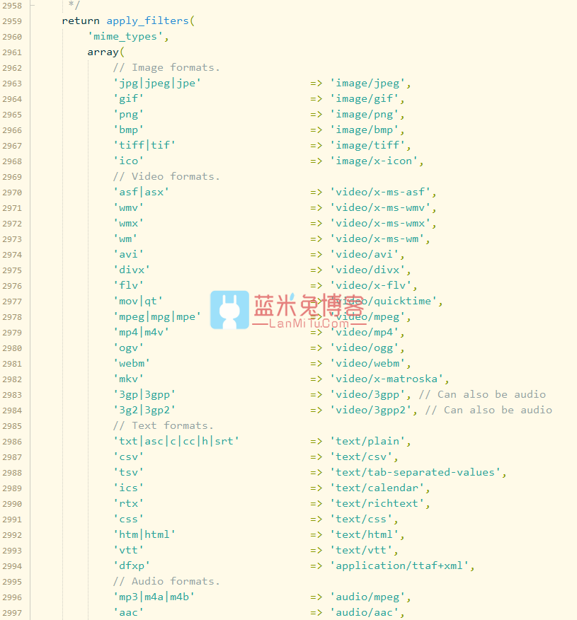 WordPress教程 解决上传文件出现“抱歉，由于安全原因，这个文件类型不受支持”的方法-蓝米兔博客